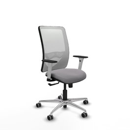 PIQUERAS Y CRESPO Silla de oficina Zulema con Mecanismo Sincro, Gris y Blanco