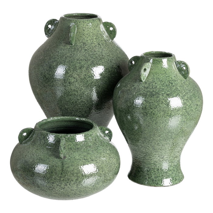 Jarrón Verde Cerámica Decoración 40 X 40 X 22 cm