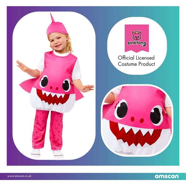 Liragram Disfraz Bebe Baby Shark Mama Rosa Talla 2-3 Años Liragram Disfraz Bebe Baby Shark Mama Rosa Talla 2-3 Años