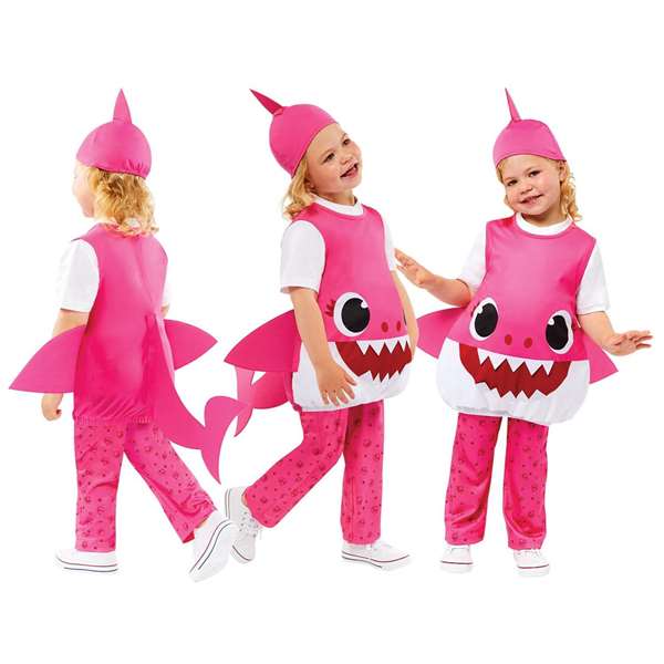 Liragram Disfraz Bebe Baby Shark Mama Rosa Talla 2-3 Años Liragram Disfraz Bebe Baby Shark Mama Rosa Talla 2-3 Años
