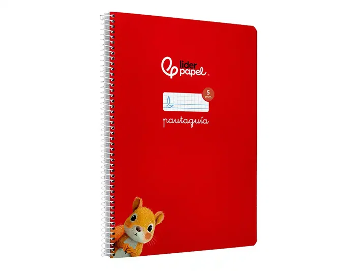 Liderpapel Cuaderno Espiral A4 Tapa Blanda 80 Hojas 75gr Cuadro Pautado 5mm Rojo
