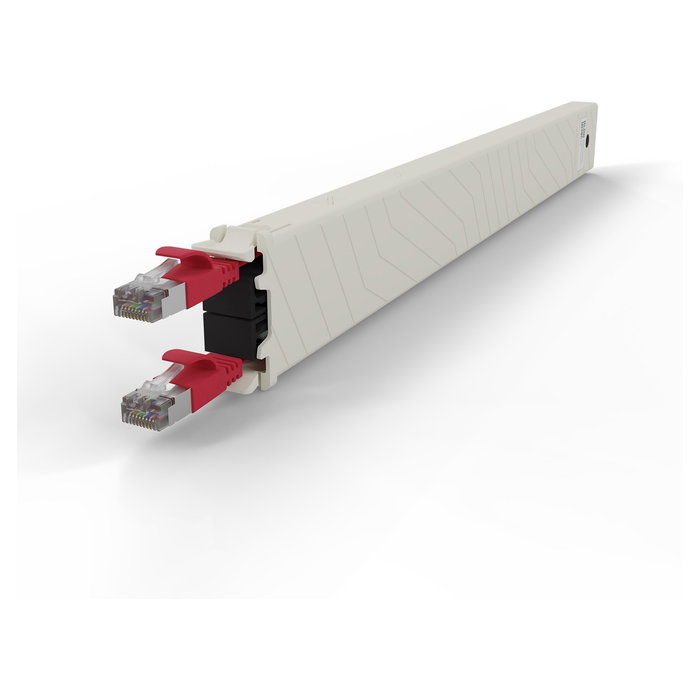 PATCHBOX Patchbox.one Kupferkassette 8RU (0.8 m), Cat. 6a U/FTP PoE, rot - Panel de conexión de cobre para red