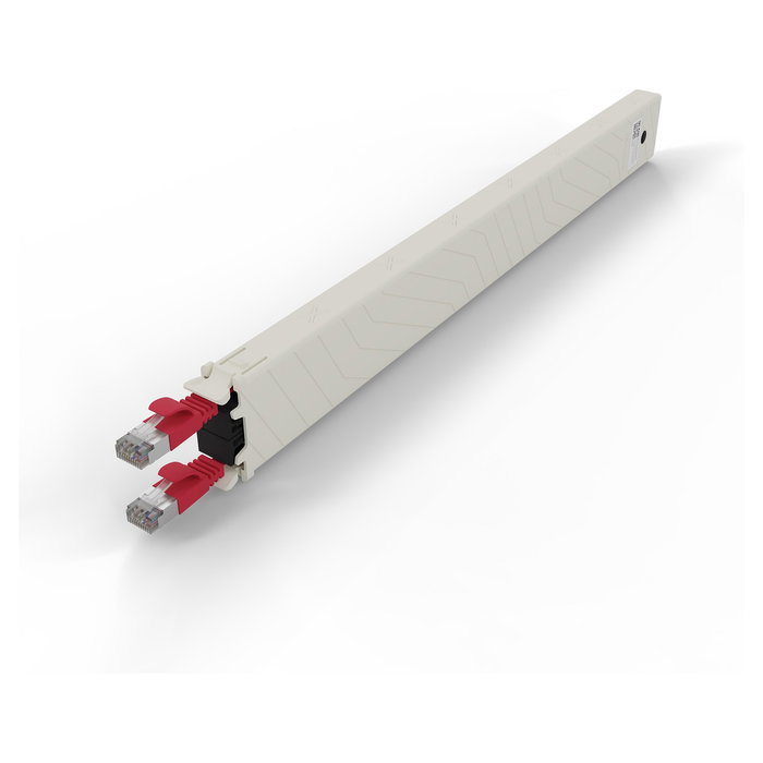PATCHBOX Patchbox.one Kupferkassette 8RU (0.8 m), Cat. 6a U/FTP PoE, rot - Panel de conexión de cobre para red