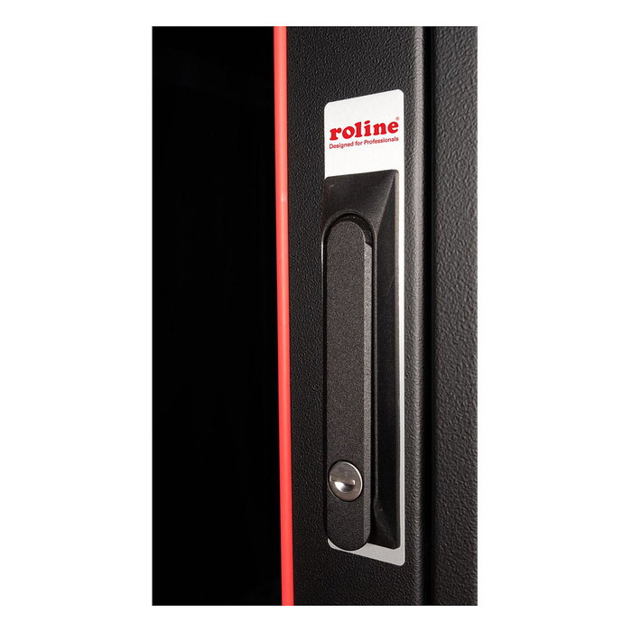 ROLINE 26.21.0219 Bastidor de Red 19 Pulgadas 22U, 600x800 mm (BxT), Puerta de Cristal Negro, 600 kg de Carga, Rieles y Patas Ajustables