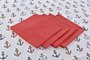 DKD Home Decor Mantel Mediterraneo Costa Peces 150x150 cm Algodon Polyester Azul Rojo Blanco Set 5 Piezas