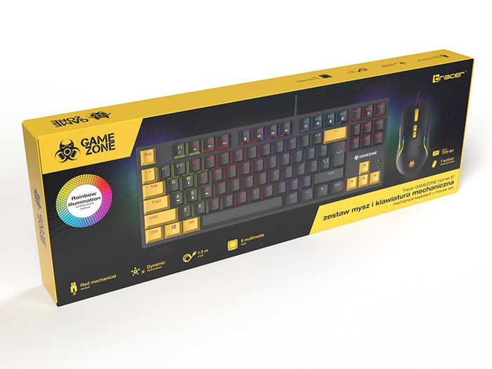 Tracer GAMEZONE HORNET87 Combo de teclado mecánico y ratón óptico negro
