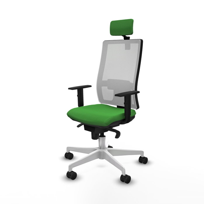 PIQUERAS Y CRESPO Silla de oficina Horna con mecanismo Sincro, Verde y Blanco