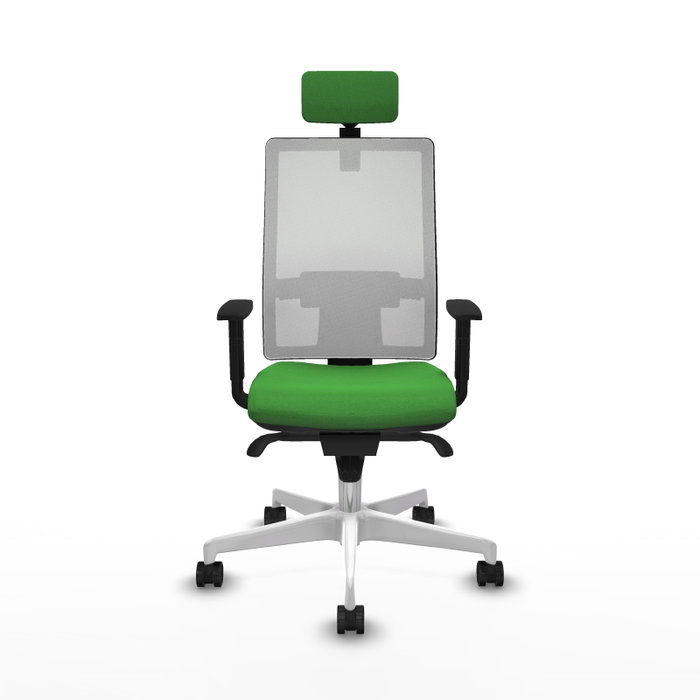 PIQUERAS Y CRESPO Silla de oficina Horna con mecanismo Sincro, Verde y Blanco