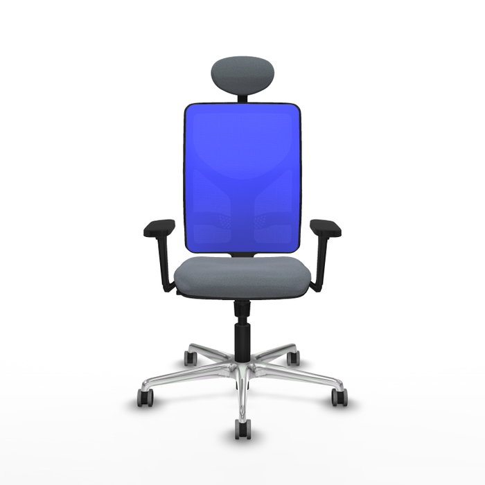 PIQUERAS Y CRESPO Silla de oficina Motilla con mecanismo Sincro, Gris y Azul