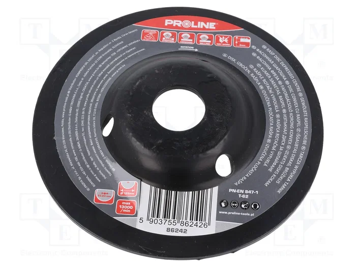 PROLINE Disco de desbaste de 125mm convexo con rascador PROLINE Disco de desbaste de 125mm convexo con rascador
