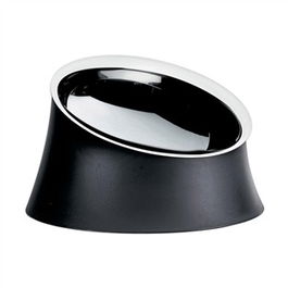 Alessi BM13/21 Comedero para Perros de Acero Inoxidable y Resina Negro 21cm, Diseño Miriam Mirri