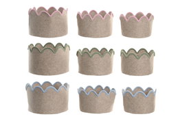 DKD Home Decor Set de 3 Cestas de Fieltro Surtidas 30x30x20 cm