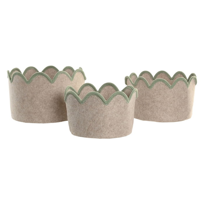 DKD Home Decor Set de 3 Cestas de Fieltro Surtidas 30x30x20 cm