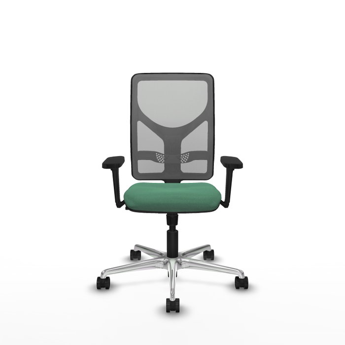PIQUERAS Y CRESPO Silla de oficina Motilla con mecanismo Sincro, Verde esmeralda y Gris