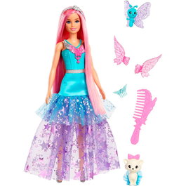 Barbie Muñeca Malibu Hada JCW48 con Dos Mascotas - Mattel