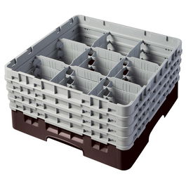 CAMBRO - 9S800-168 - Cesta de lavado 9 comp. 4 alturas - 14,8 cm Ø máx. - alt. máx. 21,7 cm - 50 x 50 x 26,7 cm - Azul