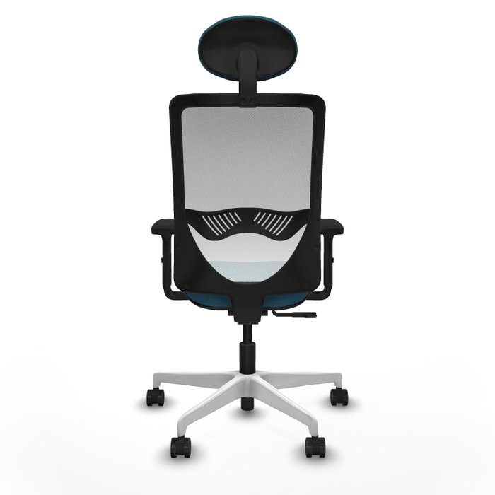 PIQUERAS Y CRESPO Silla de oficina Zulema con mecanismo Sincro, Verde petróleo y Blanco PIQUERAS Y CRESPO Silla de oficina Zulema con mecanismo Sincro, Verde petróleo y Blanco