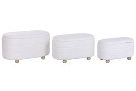 DKD Home Decor Descalzadora Urban Beige Marron 48 x 45 x 82 cm Set de 3
