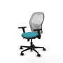 PIQUERAS Y CRESPO Silla de oficina Jorquera con mecanismo Sincro/Traslack, Turquesa y Blanco