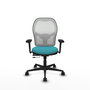 PIQUERAS Y CRESPO Silla de oficina Jorquera con mecanismo Sincro/Traslack, Turquesa y Blanco