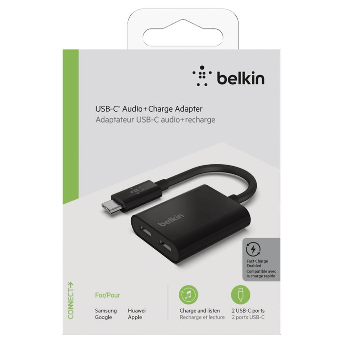 Belkin RockStar Adaptador USB-C de Audio y Carga F7U081BTBLK Negro Belkin RockStar Adaptador USB-C de Audio y Carga F7U081BTBLK Negro