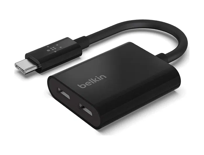 Belkin F7U081BTBLK Adaptador USB-C de Audio y Carga, Negro Belkin F7U081BTBLK Adaptador USB-C de Audio y Carga, Negro