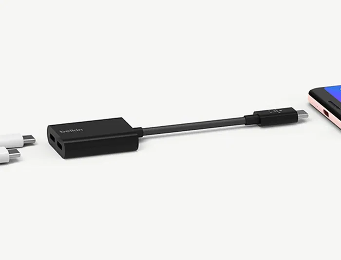 Belkin F7U081BTBLK Adaptador USB-C de Audio y Carga, Negro Belkin F7U081BTBLK Adaptador USB-C de Audio y Carga, Negro