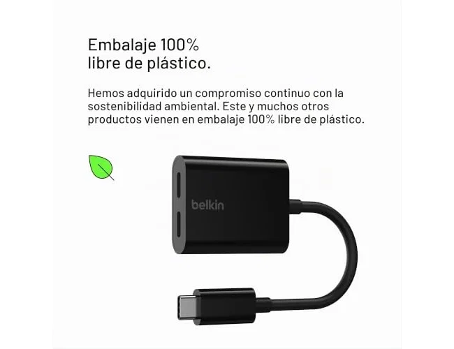 Belkin Rockstar Connect Adaptador USB-C de Audio y Carga Negro F7U081BTBLK Belkin Rockstar Connect Adaptador USB-C de Audio y Carga Negro F7U081BTBLK