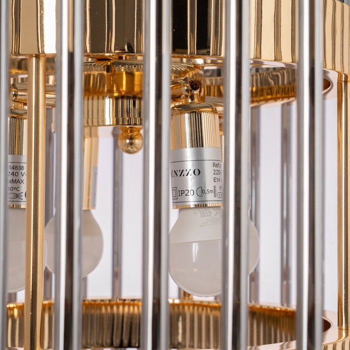 Lámpara Techo Oro-Gris Cristal 49,50 X 49,50 X 40 cm