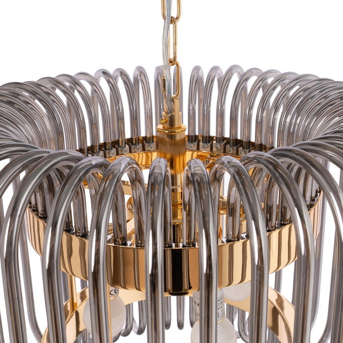 Lámpara Techo Oro-Gris Cristal 49,50 X 49,50 X 40 cm