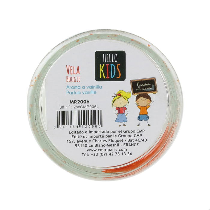 Hello Kids Vela Con Vaso "Gracias" Aroma Vainilla Altura 8cm Diámetro 7cm