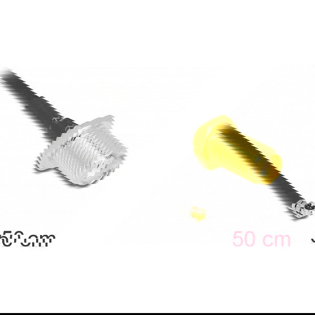 DeLOCK Cable Antena SMA Hembra a MHF 4L LK Macho 1.37, 50cm, 50 Ohm, Negro
