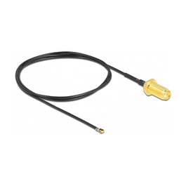 DeLOCK Cable Antena SMA Hembra a MHF 4L LK Macho 1.37, 50cm, 50 Ohm, Negro