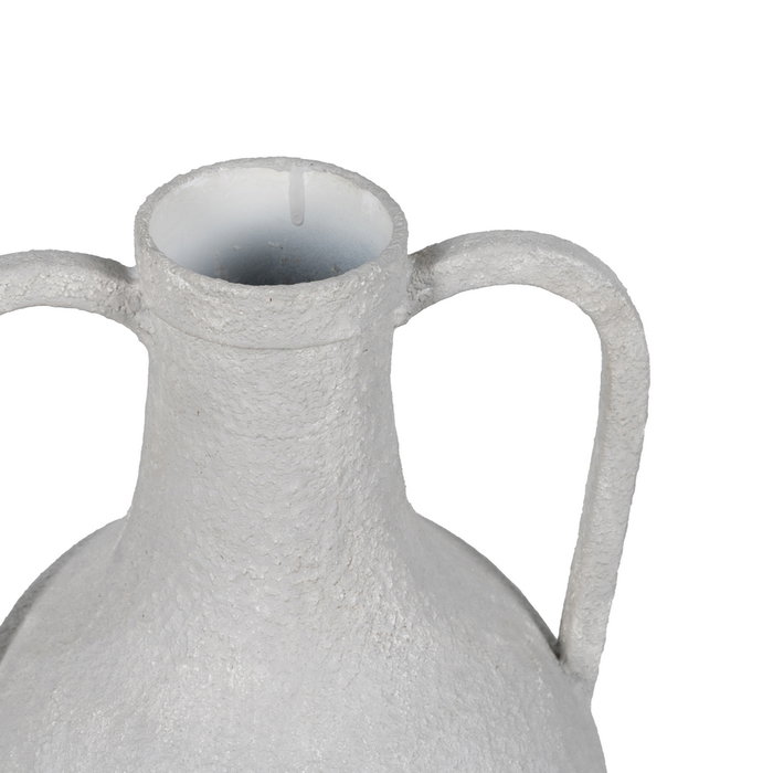 Cántaro Blanco Metal Decoración 18,50 X 18,50 X 46 cm