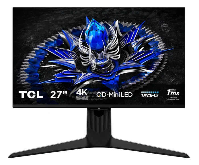 TCL Monitor Gaming TCL R83 27R83U 27" 4K UHD 160Hz 1ms Fast VA QLED G-SYNC Compatible FreeSync Premium Altura Ajustable Color Negro y Blanco