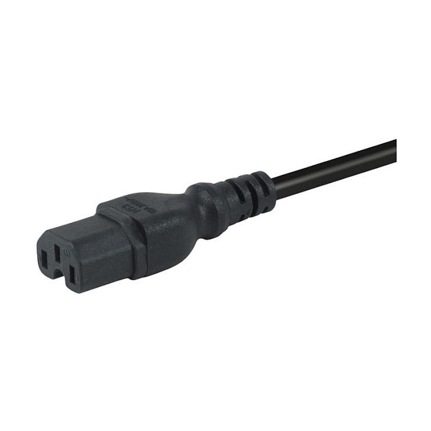 EQUIP Cable de Alimentación C14 Macho a C15 Hembra 1.8m Negro, 250V/10A, 2500W, Conector Recto, H05VV-F3G, 1 mm², Plug and Play, REACH/RoHS/VDE