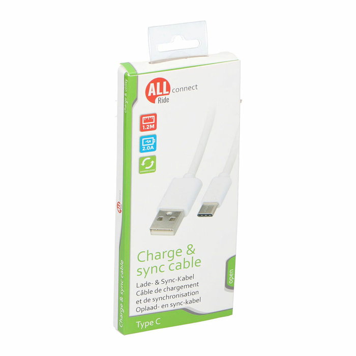 All Ride Cable USB-A a USB-C 1,2 m Blanco