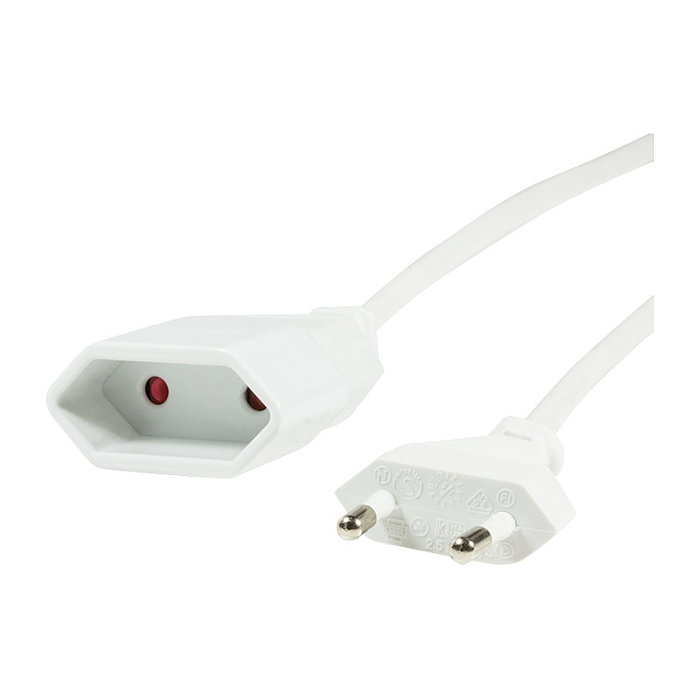 LogiLink Cable de extensión de alimentación CEE 7/16, blanco, 1 m