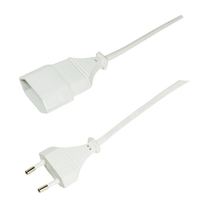 LogiLink Cable de extensión de alimentación CEE 7/16, blanco, 1 m
