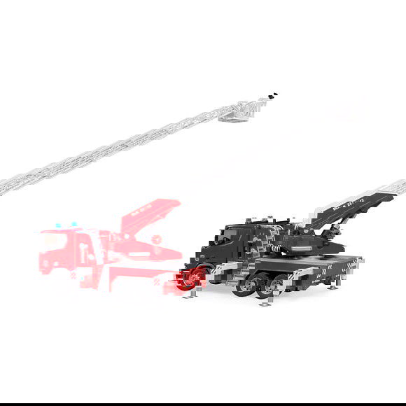 BRUDER Scania Super 560R Fire Engine, Camión de Bomberos con Escalera Giratoria, Bomba de Agua, Luz y Sonido, 1:16, Plástico