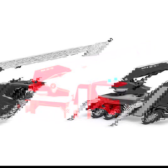 BRUDER Scania Super 560R Fire Engine, Camión de Bomberos con Escalera Giratoria, Bomba de Agua, Luz y Sonido, 1:16, Plástico