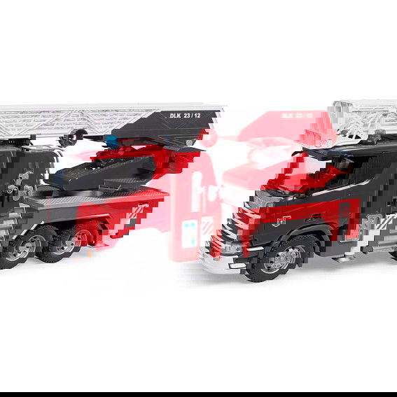 BRUDER Scania Super 560R Fire Engine, Camión de Bomberos con Escalera Giratoria, Bomba de Agua, Luz y Sonido, 1:16, Plástico