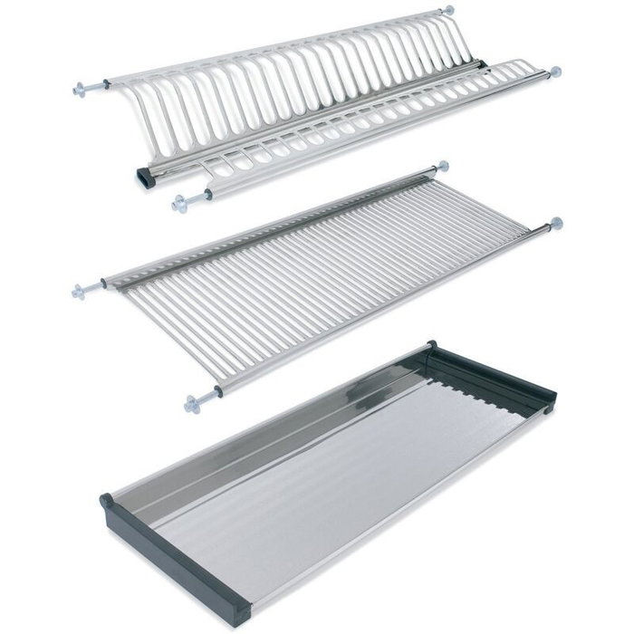 Herrajes Alk Escurreplatos/Vasos Acero Inoxidable M600 Eco Eire con Bandeja Recogeagua para Módulo de 600 Mm