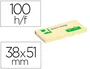 Q-connect Bloc de notas adhesivas quita y pon 38x51 mm con 100 hojas color amarillo