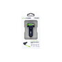 RealPower Cargador de Coche C 2400mA con 1x USB y 1x USB-C, para Encendedor de Cigarrillos, Cable de 0.58 m, Negro y Verde