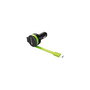RealPower Cargador de Coche C 2400mA con 1x USB y 1x USB-C, para Encendedor de Cigarrillos, Cable de 0.58 m, Negro y Verde