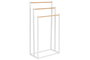 DKD Home Decor Toallero Blanco Natural Metal Bambú 22 x 85 x 45 cm