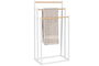 DKD Home Decor Toallero Blanco Natural Metal Bambú 22 x 85 x 45 cm
