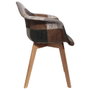 Home Deco Factory Silla Butaca Patchwork Essentiel Marrón con Patas de Madera Estilo Chic 62x59x84 cm