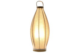 DKD Home Decor Lámpara de sobremesa Lino y Cuerda Natural 25x25x60 cm